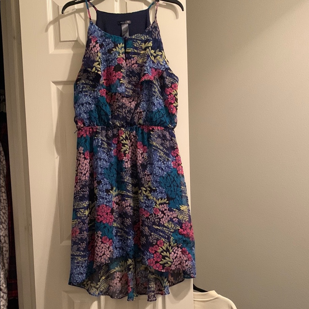 Bisou Bisou High Low Dress - Blue and Pink Floral